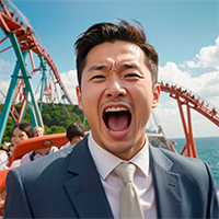 ジェットコースターで絶叫